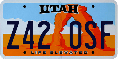 UT license plate Z420SF