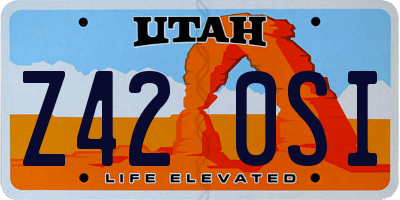 UT license plate Z420SI