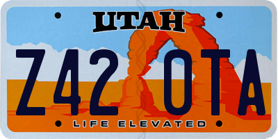 UT license plate Z420TA
