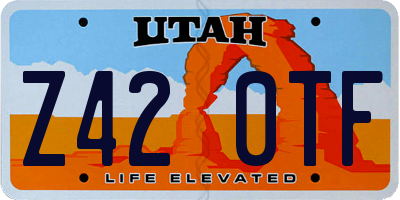 UT license plate Z420TF