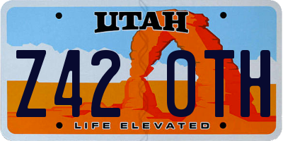 UT license plate Z420TH