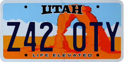UT license plate Z420TY