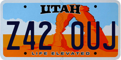 UT license plate Z420UJ