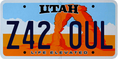 UT license plate Z420UL