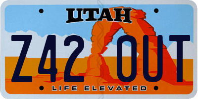UT license plate Z420UT