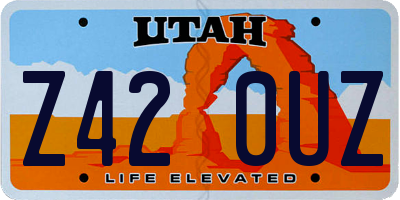 UT license plate Z420UZ