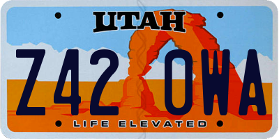UT license plate Z420WA