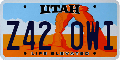 UT license plate Z420WI