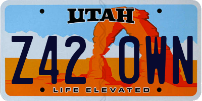 UT license plate Z420WN