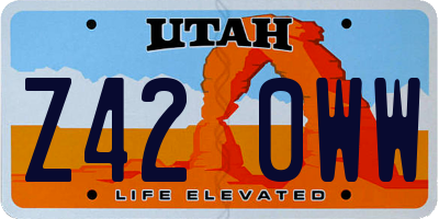 UT license plate Z420WW