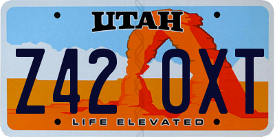 UT license plate Z420XT