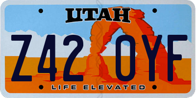 UT license plate Z420YF