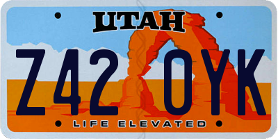 UT license plate Z420YK