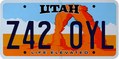 UT license plate Z420YL