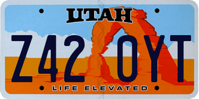 UT license plate Z420YT