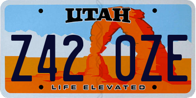 UT license plate Z420ZE