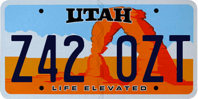 UT license plate Z420ZT