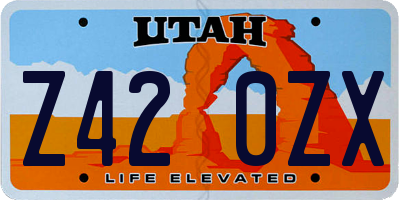 UT license plate Z420ZX