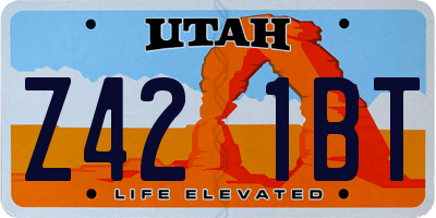 UT license plate Z421BT