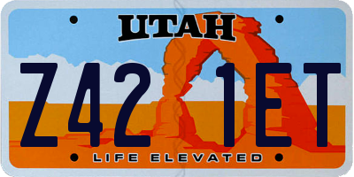 UT license plate Z421ET
