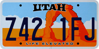 UT license plate Z421FJ