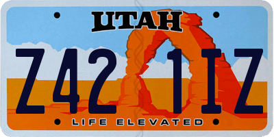 UT license plate Z421IZ