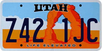 UT license plate Z421JC