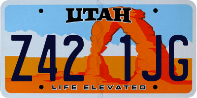 UT license plate Z421JG