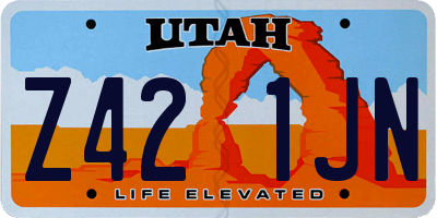 UT license plate Z421JN