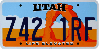 UT license plate Z421RF