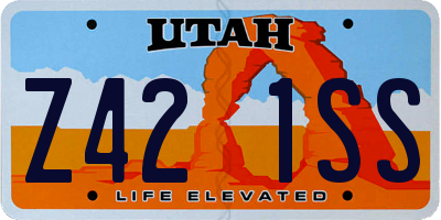 UT license plate Z421SS