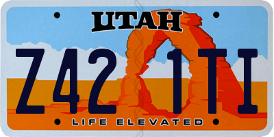 UT license plate Z421TI