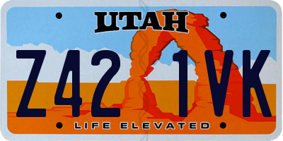 UT license plate Z421VK
