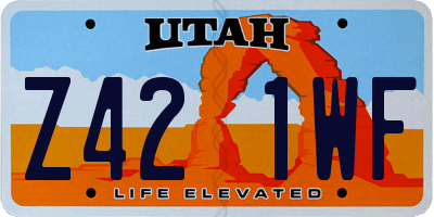 UT license plate Z421WF