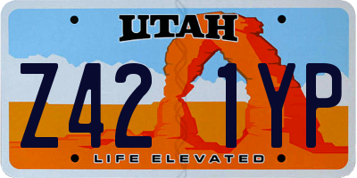 UT license plate Z421YP