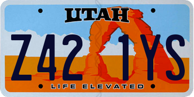 UT license plate Z421YS
