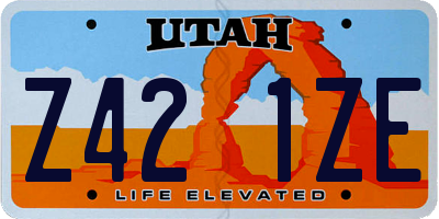 UT license plate Z421ZE
