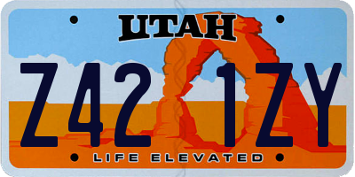 UT license plate Z421ZY