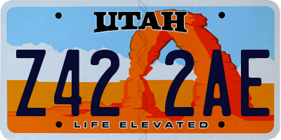 UT license plate Z422AE