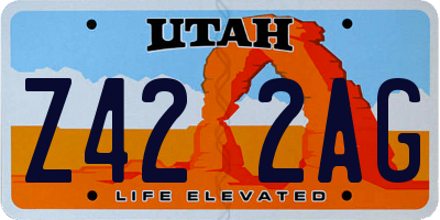 UT license plate Z422AG