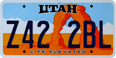 UT license plate Z422BL