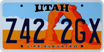 UT license plate Z422GX