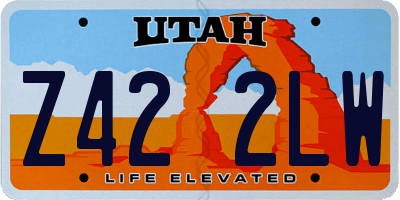 UT license plate Z422LW
