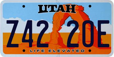 UT license plate Z422OE