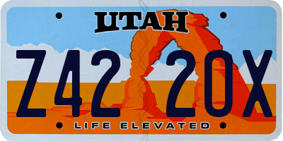 UT license plate Z422OX