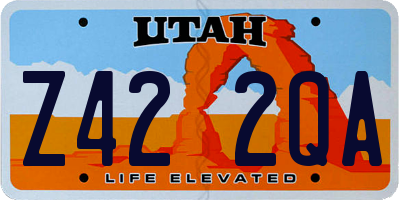 UT license plate Z422QA
