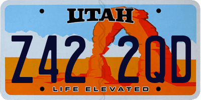 UT license plate Z422QD