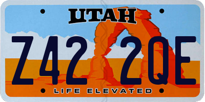 UT license plate Z422QE