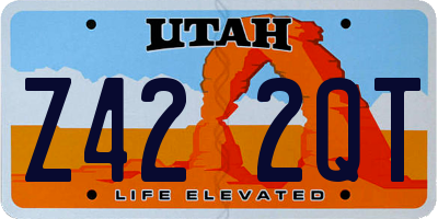 UT license plate Z422QT