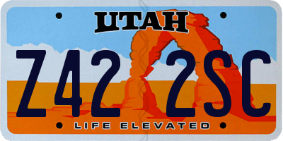 UT license plate Z422SC